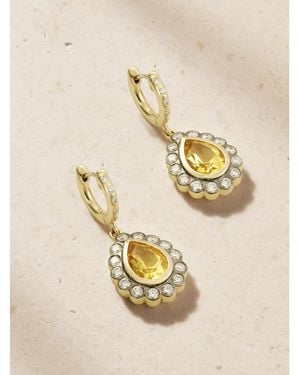 Marlo Laz Alexandra Pear 14-Karat, Citrine And Diamond Earrings - Natural