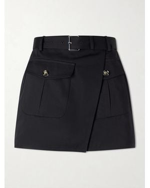 Proenza Schouler Bruni Belted Cotton-Drill Shorts - Black