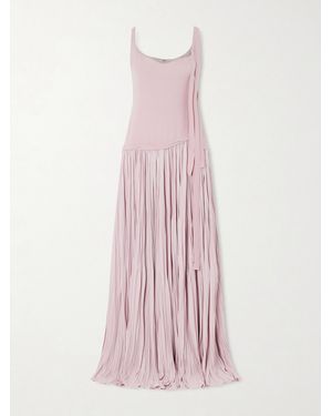 Marmar Halim Robe Aus Crêpe Mit Plissee Und Schleife - Pink