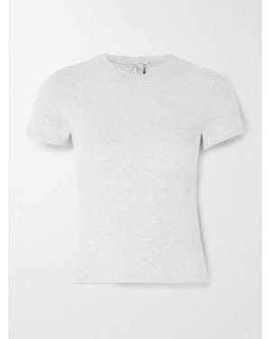 Skims Cotton Jersey T-Shirt – Light Heather – T-Shirt Aus Stretch-Baumwoll-Jersey - Weiß