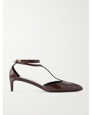 KHAITE Mia Leather Court Shoes - Brown