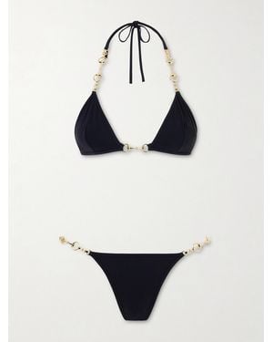 Gucci Horsebit Embellished Triangle Bikini - Black
