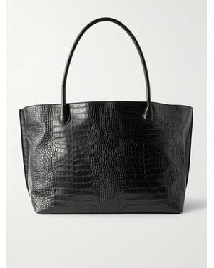 LIE STUDIO The Eva Weekend Croc-Effect Leather Tote - Black