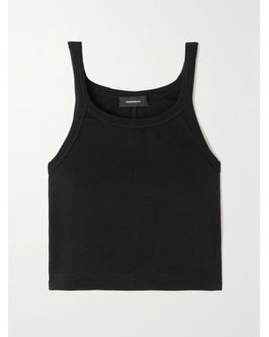 Wardrobe NYC Hailey Bieber Ribbed Stretch-Cotton Tank - Black