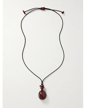 Hunting Season The Pendant Tagua And Leather Necklace - Natural