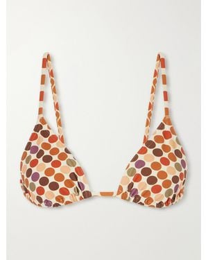 Eres Lou Lou Polka Dot Print Bikini Top - Orange