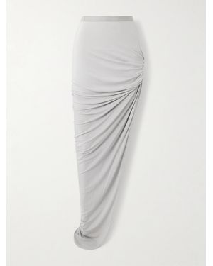 Rick Owens Edfu Gathered Jersey Maxi Skirt - White