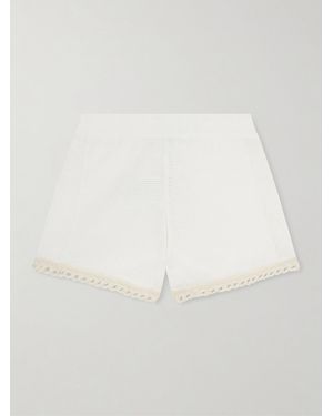 Stella McCartney Crochet-Trimmed Cotton Shorts - White