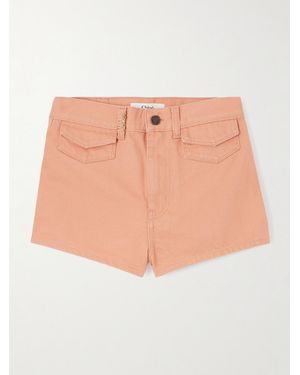 Chloé Embellished Denim Shorts - Pink