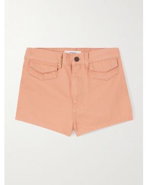 Chloé Embellished Denim Shorts - Pink