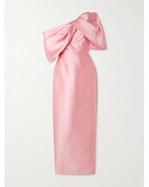 Solace London Davina Off-The-Shoulder Draped Faille Gown - Pink