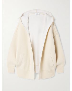 Alaïa Oversized Hooded Wool-Blend Cardigan - Natural
