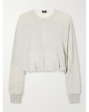 R13 Balloon Cotton-Jersey Zip-Up Sweatshirt - White