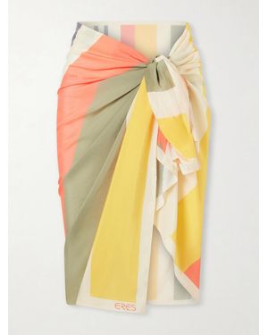 Eres Croquant Striped Cotton And Silk-Blend Sarong - Yellow