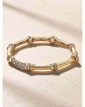 Lucy Delius Sciura 14-Karat Rhodium-Plated Diamond Bangle - Natural