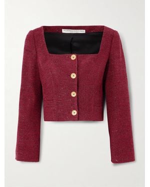 Alessandra Rich Verkürzte Jacke Aus Tweed Mit Pailletten - Rot