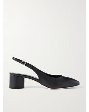 Aeyde Romy Leather Slingback Court Shoes - Black