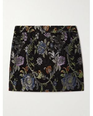 Chloé Floral-Brocade Mini Skirt - Black