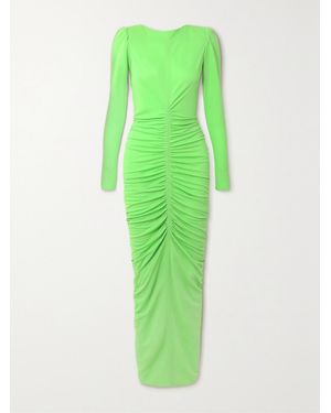 Givenchy Ruched Crepe De Chine Maxi Dress - Green