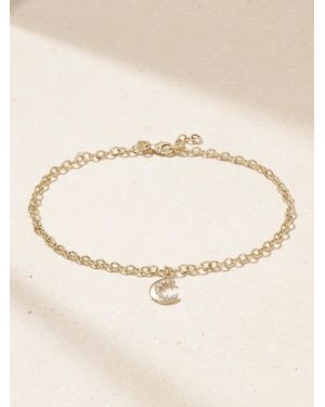 Sydney Evan Small Cocktail Crescent Moon Fußkettchen Aus 14 Karat Mit Diamanten - Natur
