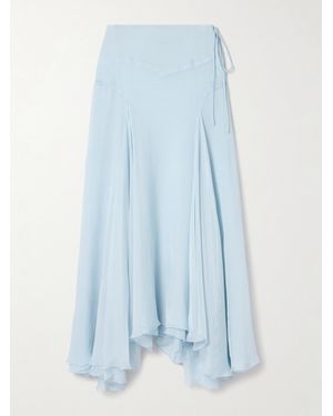 Kallmeyer Alyse Asymmetrischer Maxirock Aus Seidenchiffon Mit Falten - Blau