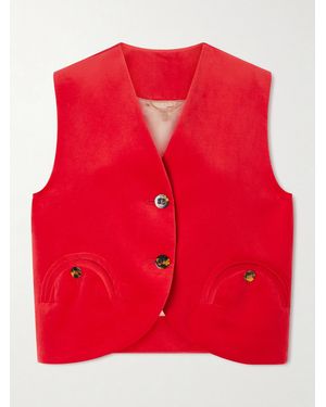 Blazé Milano Jealousy Gliss Cotton And Linen-Velvet Vest - Red