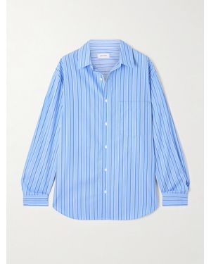 Matteau Hemd Aus Gestreifter Biobaumwollpopeline - Blau