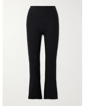 Leset Rio Cropped Stretch-Ponte Flared Trousers - Black