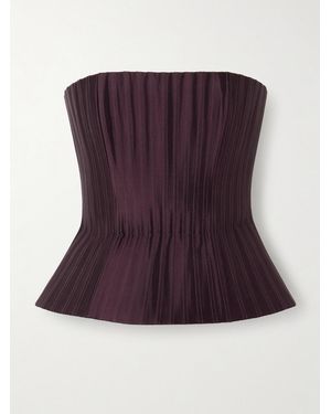 Danielle Frankel Veda Strapless Silk-Twill Bustier - Purple