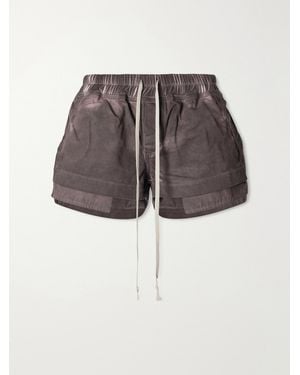 Rick Owens Fog Distressed Denim Shorts - Purple