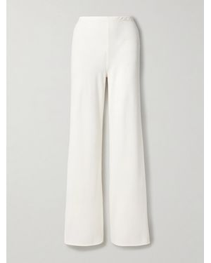 STAUD Stroll Crepe Wide-Leg Trousers - White