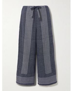 lemlem Desta Striped Cotton Wide-Leg Pants - Blue