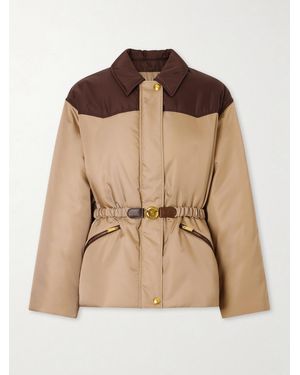 Versace Belted Padded Shell Jacket - Brown