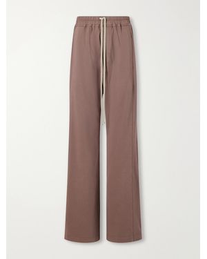 Rick Owens Drkshdw Wide Pusher Cotton-Jersey Wide-Leg Pants - Brown