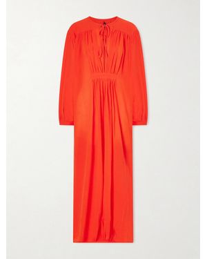 Les Vacances d'Irina Hazy Gathered Cotton Maxi Dress