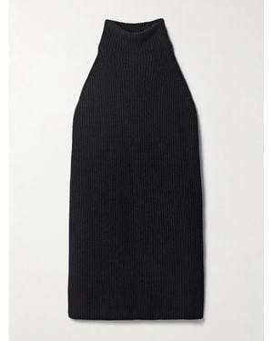 Sa Su Phi Marine Ribbed Wool Turtleneck Mini Dress - Black