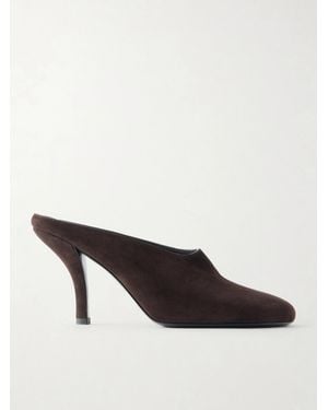 TOTEME Contour Suede Mules - Brown