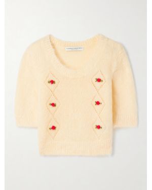 Alessandra Rich Pullover Aus Einer Mohairmischung - Natur