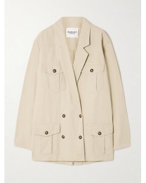 Isabel Marant Veste À Double Boutonnage En Serge De Coton Et De Lin Mélangés Nevala - Neutre