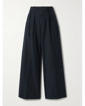 Citizens of Humanity Petra Pleated Cotton Wide-Leg Trousers - Blue