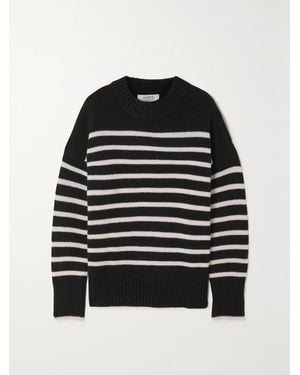 La Ligne Marin Striped Wool And Cashmere-Blend Sweater - Black