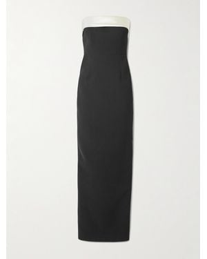 The New Arrivals Ilkyaz Ozel Rhea Strapless Satin-Trimmed Crepe Gown - Black
