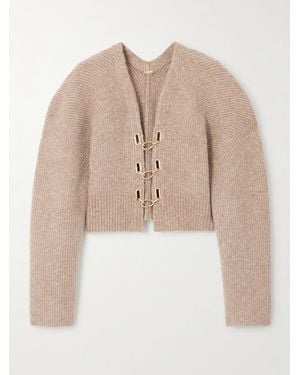 Cult Gaia Mayalu Ribbed-Knit Cardigan - Natural