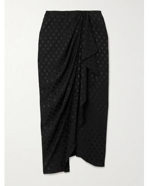 Isabel Marant Midirock Aus Mesh Mit Jacquard-Muster Und Raffungen - Schwarz