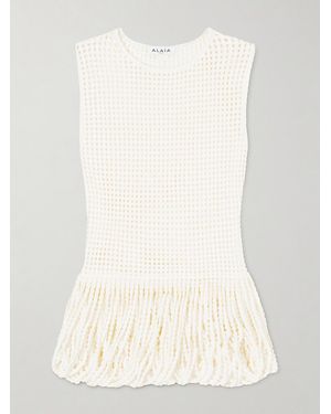 Alaïa Open-Knit Top - Natural
