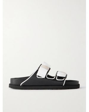 Birkenstock Arizona Bow-Detailed Grosgrain-Trimmed Satin Sandals - White