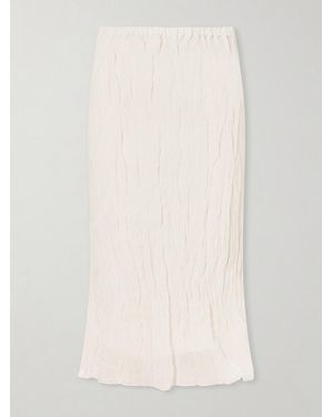 Rohe Crinkled Metallic Cotton-Blend Midi Skirt - Natural