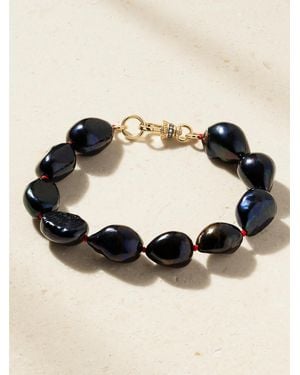 Lucy Delius 14-Karat, Diamonds And Pearl Bracelet - Black