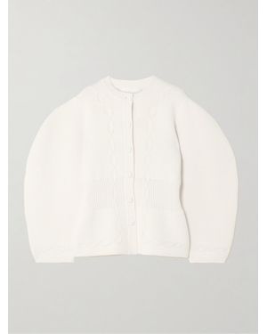 D'Estree Cardigan En Laine À Mailles Torsadées Et Côtelées Adrian - Neutre