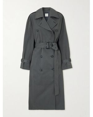 TOTEME Garderob Belted Organic Cotton-Blend Trench Coat - Grey